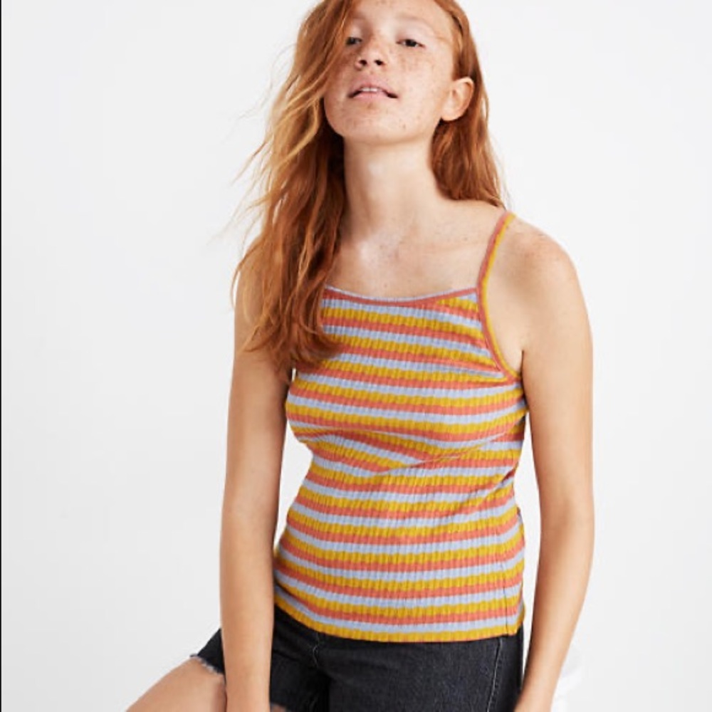 NWOT Madewell Tie Back Ribbed Tank Top